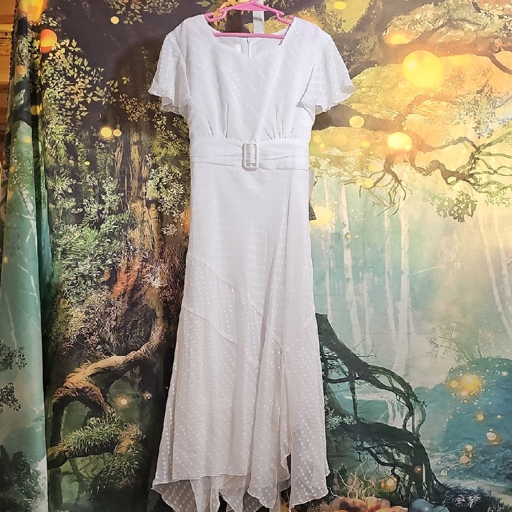 Elegant White Girls  Dress SZ 14 Communion Baptism Wedding